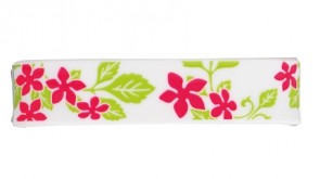 Sport  Armband S-Blumen,  Weiss / Pink, 15 cm